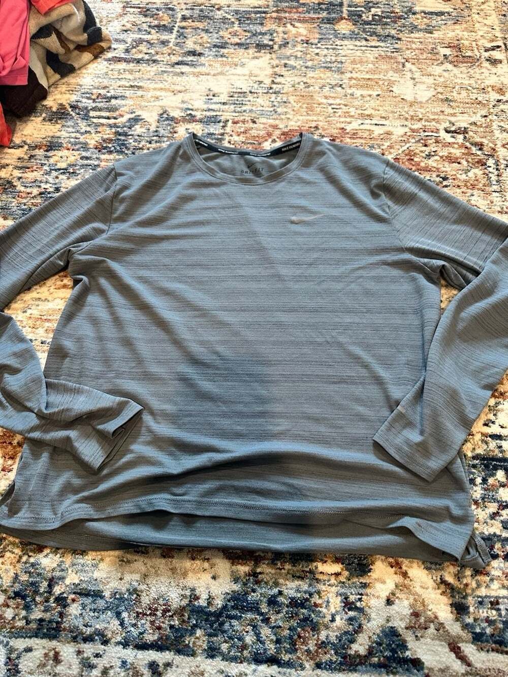 Nike Dri-FIT Long Sleeve Running Shirt Gray  Medium
